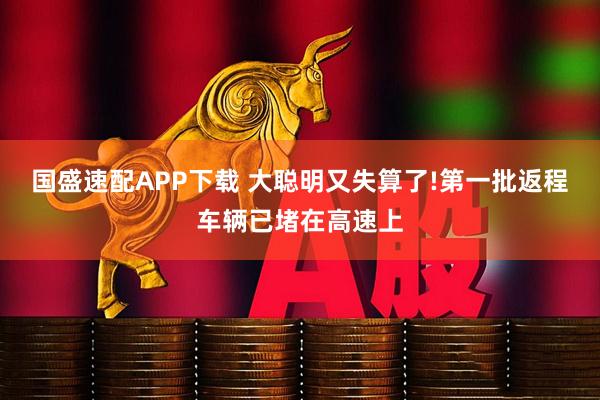国盛速配APP下载 大聪明又失算了!第一批返程车辆已堵在高速上